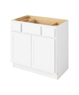 Hudson - 36" Vanity Base Top Drawers, 2 Doors-2 Drawers-1 False Front in White HWH-VBTD36