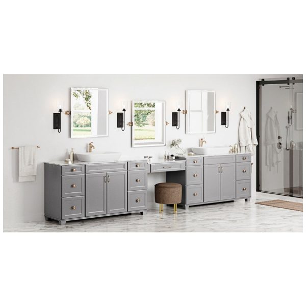 Monaco - 36" Vanity Base Top Drawers, 2 Doors-2 Drawers-1 False Front in Grey MGR-VBTD36