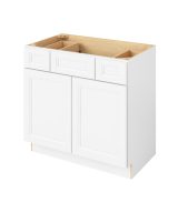 Monaco - 36" Vanity Base Top Drawers, 2 Doors-2 Drawers-1 False Front in White MWH-VBTD36