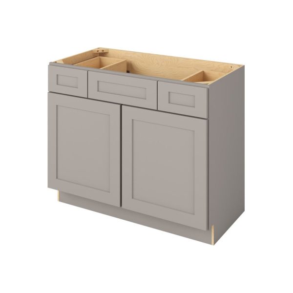 Cooper - 42" Vanity Base Top Drawers, 2 Doors-2 Drawers-1 False Front in Grey CGR-VBTD42