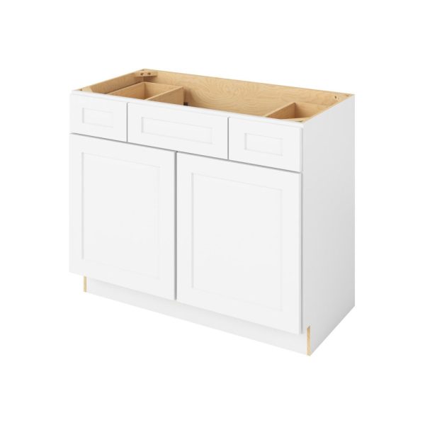 Cooper - 42" Vanity Base Top Drawers, 2 Doors-2 Drawers-1 False Front in White CWH-VBTD42