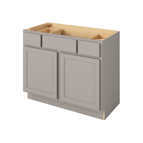 Hudson - 42" Vanity Base Top Drawers, 2 Doors-2 Drawers-1 False Front in Grey HGR-VBTD42