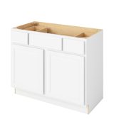 Hudson - 42" Vanity Base Top Drawers, 2 Doors-2 Drawers-1 False Front in White HWH-VBTD42