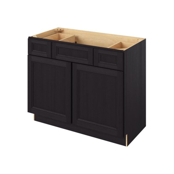 Monaco - 42" Vanity Base Top Drawers, 2 Doors-2 Drawers-1 False Front in Espresso MES-VBTD42