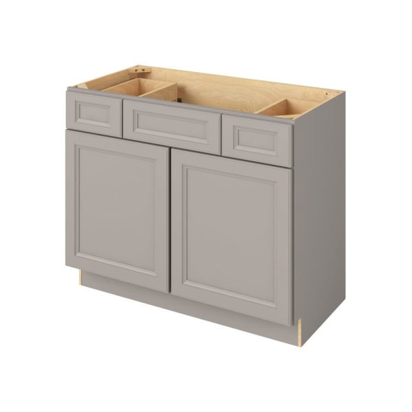 Monaco - 42" Vanity Base Top Drawers, 2 Doors-2 Drawers-1 False Front in Grey MGR-VBTD42