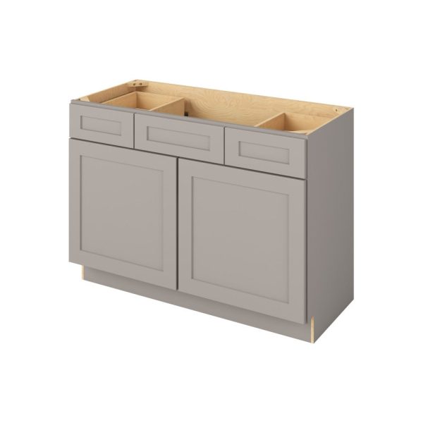 Cooper - 48" Vanity Base Top Drawers, 2 Doors-2 Drawers-1 False Front in Grey CGR-VBTD48