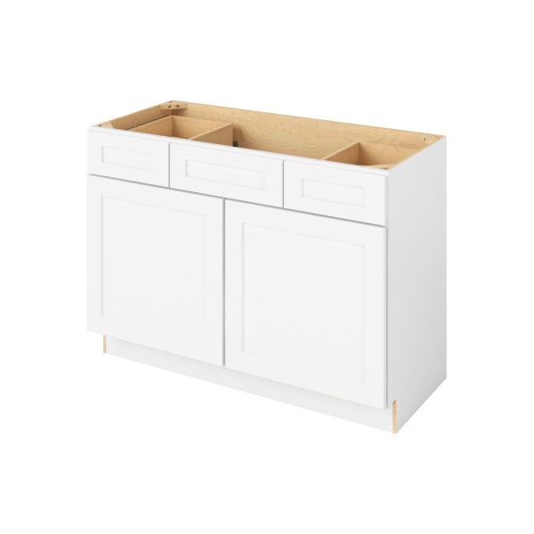 Cooper - 48" Vanity Base Top Drawers, 2 Doors-2 Drawers-1 False Front in White CWH-VBTD48