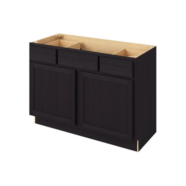 Hudson - 48" Vanity Base Top Drawers, 2 Doors-2 Drawers-1 False Front in Espresso HES-VBTD48