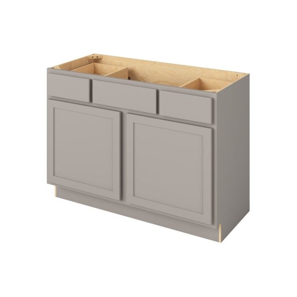 Hudson - 48" Vanity Base Top Drawers, 2 Doors-2 Drawers-1 False Front in Grey HGR-VBTD48