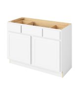 Hudson - 48" Vanity Base Top Drawers, 2 Doors-2 Drawers-1 False Front in White HWH-VBTD48