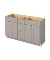 Cooper - 60" Vanity Combo Sink Three Drawers, 4 Doors-3 Drawers-2 False Fronts in Grey 3-CGR-VCDB60