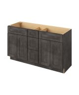 Cooper - 60" Vanity Combo Sink Three Drawers, 4 Doors-3 Drawers-2 False Fronts in Slate 3-CSL-VCDB60