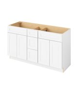 Cooper - 60" Vanity Combo Sink Three Drawers, 4 Doors-3 Drawers-2 False Fronts in White 3-CWH-VCDB60