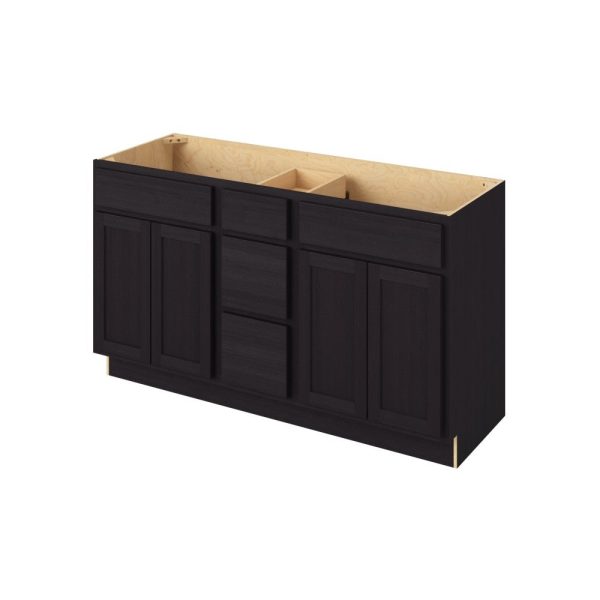 Hudson - 60" Vanity Combo Sink Three Drawers, 4 Doors-3 Drawers-2 False Fronts in Espresso 3-HES-VCDB60