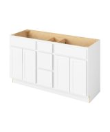 Hudson - 60" Vanity Combo Sink Three Drawers, 4 Doors-3 Drawers-2 False Fronts in White 3-HWH-VCDB60