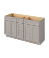 Monaco - 60" Vanity Combo Sink Three Drawers, 4 Doors-3 Drawers-2 False Fronts in Grey 3-MGR-VCDB60