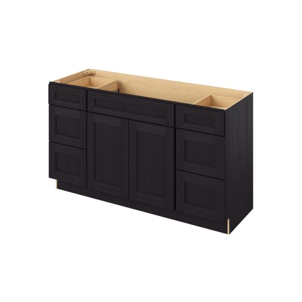 Cooper - 60" Vanity Combo Sink Six Drawer, 2 Doors-6 Drawers-1 False Front in Espresso 6-CES-VCDB60