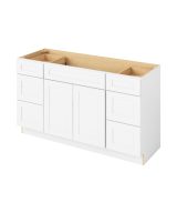 Cooper - 60" Vanity Combo Sink Six Drawer, 2 Doors-6 Drawers-1 False Front in White 6-CWH-VCDB60