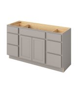 Hudson - 60" Vanity Combo Sink Six Drawer, 2 Doors-6 Drawers-1 False Front in Grey 6-HGR-VCDB60