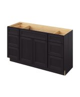 Monaco - 60" Vanity Combo Sink Six Drawer, 2 Doors-6 Drawers-1 False Front in Espresso 6-MES-VCDB60