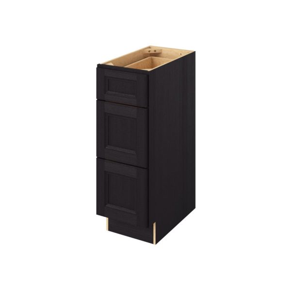 Monaco - 12" Vanity Three Drawer Base, 3 Drawers in Espresso 3-MES-VDB12