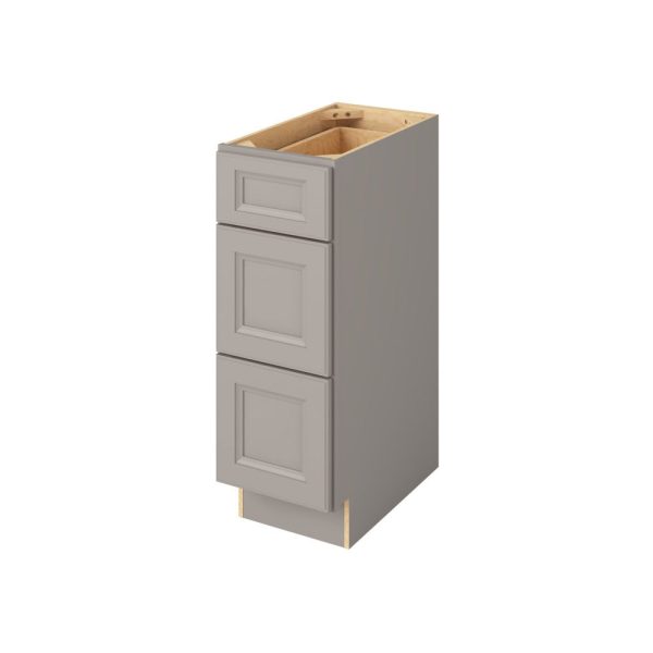 Monaco - 12" Vanity Three Drawer Base, 3 Drawers in Grey 3-MGR-VDB12