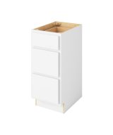 Hudson - 15" Vanity Three Drawer Base, 3 Drawers in White 3-HWH-VDB15