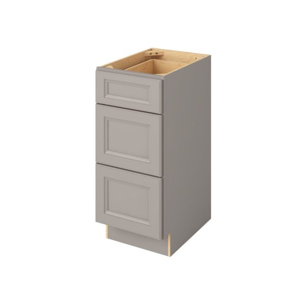 Monaco - 15" Vanity Three Drawer Base, 3 Drawers in Grey 3-MGR-VDB15