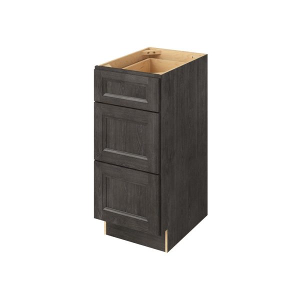 Monaco - 15" Vanity Three Drawer Base, 3 Drawers in Slate 3-MSL-VDB15