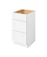 Cooper - 18" Vanity Three Drawer Base, 3 Drawers in White 3-CWH-VDB18