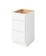 Hudson - 18" Vanity Three Drawer Base, 3 Drawers in White 3-HWH-VDB18