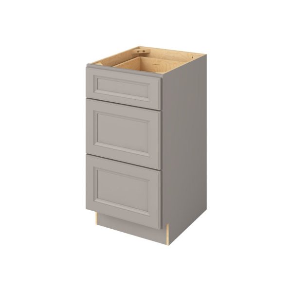 Monaco - 18" Vanity Three Drawer Base, 3 Drawers in Grey 3-MGR-VDB18