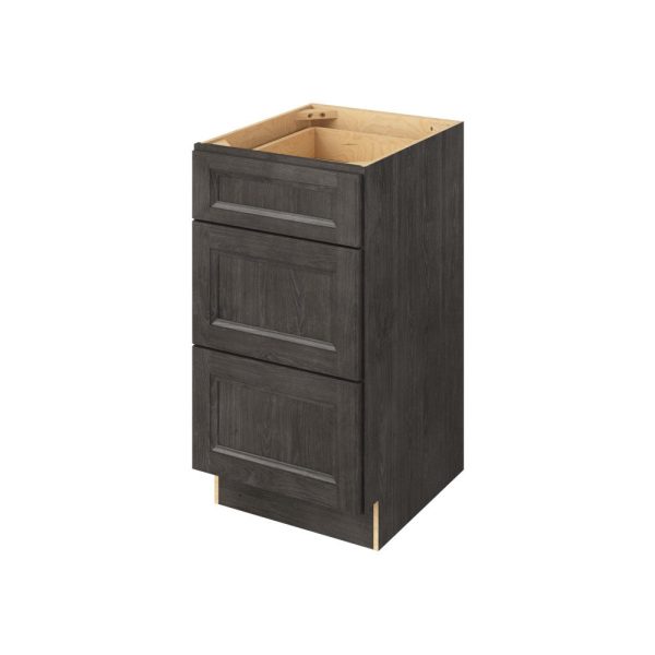 Monaco - 18" Vanity Three Drawer Base, 3 Drawers in Slate 3-MSL-VDB18