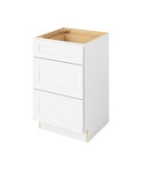 - 21" Vanity Three Drawer Base in White 3-CWH-VDB21