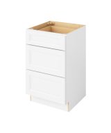 - 21" Vanity Three Drawer Base in White 3-MWH-VDB21