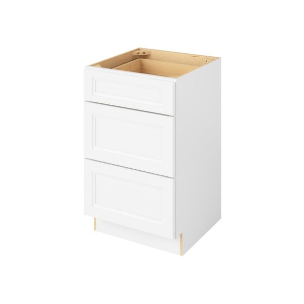 - 21" Vanity Three Drawer Base in White 3-MWH-VDB21