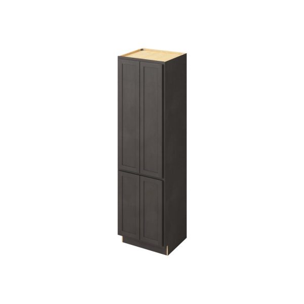 Hudson - 24" x 84" Vanity Linen Cabinet 4 Door, 6 Shelves in Slate HSL-VL2484