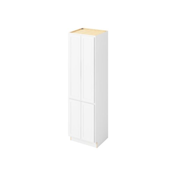 Hudson - 24" x 84" Vanity Linen Cabinet 4 Door, 6 Shelves in White HWH-VL2484