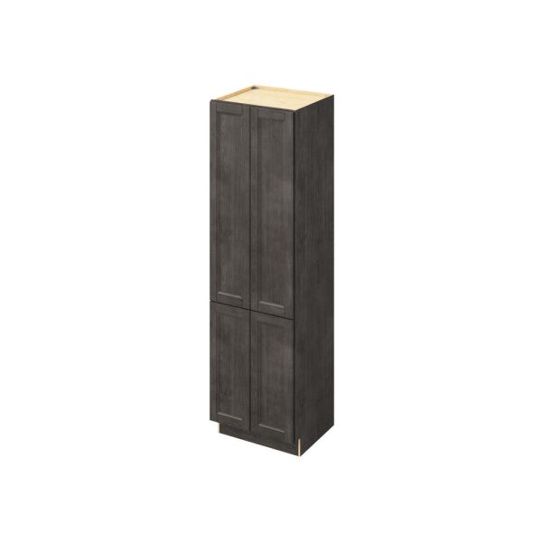 Monaco - 24" x 84" Vanity Linen Cabinet, 4 Door, 6 Shelves in Slate MSL-VL2484