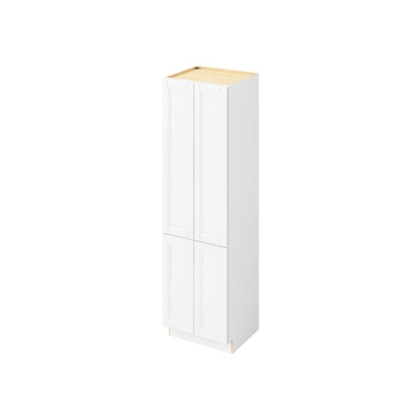 Monaco - 24" x 84" Vanity Linen Cabinet, 4 Door, 6 Shelves in White MWH-VL2484