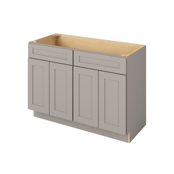 Cooper - 48" Vanity Sink Base, 4 Doors-2 False Fronts in Grey CGR-VSB48