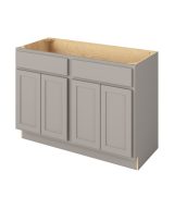 Hudson - 48" Vanity Sink Base, 4 Doors-2 False Fronts in Grey HGR-VSB48