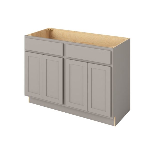 Hudson - 48" Vanity Sink Base, 4 Doors-2 False Fronts in Grey HGR-VSB48