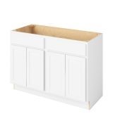 Hudson - 48" Vanity Sink Base, 4 Doors-2 False Fronts in White HWH-VSB48