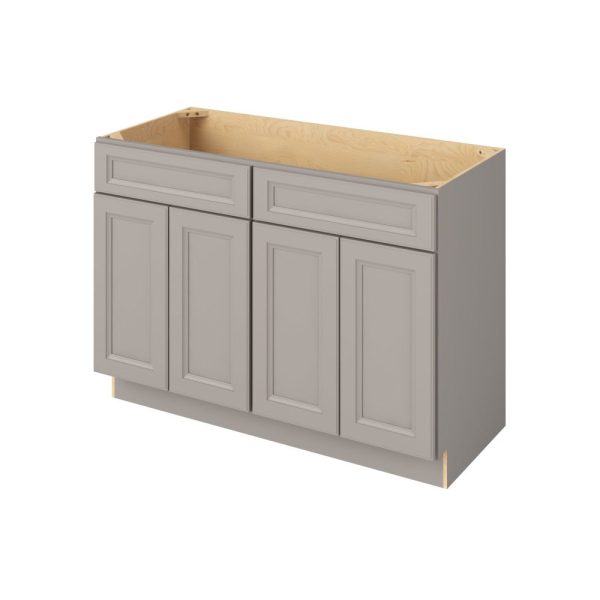 Monaco - 48" Vanity Sink Base, 4 Doors-2 False Fronts in Grey MGR-VSB48