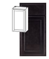 Hudson - 9" x 30" Wall Cabinet, 1 Door, 2 Shelves in Espresso HES-W0930