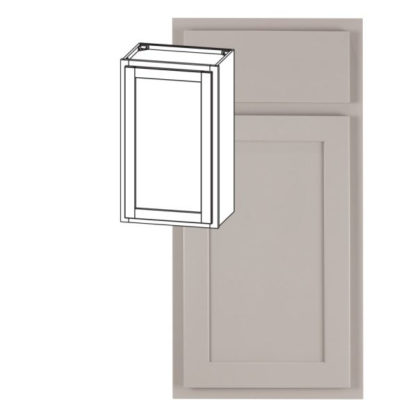 Hudson - 9" x 30" Wall Cabinet, 1 Door, 2 Shelves in Grey HGR-W0930