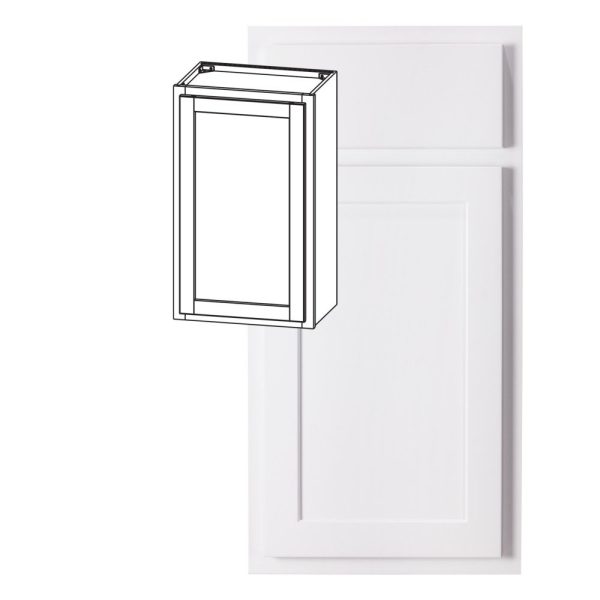 Hudson - 9" x 30" Wall Cabinet, 1 Door, 2 Shelves in White HWH-W0930