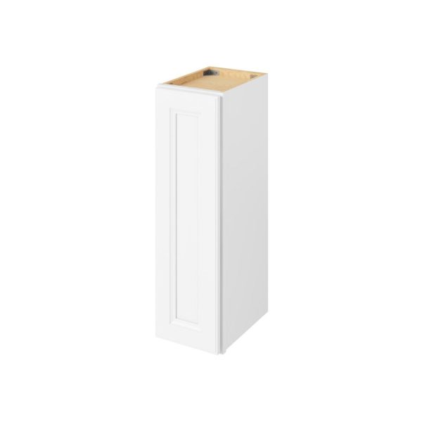 Monaco - 9" x 30" Wall Cabinet, 1 Door, 2 Shelves in White MWH-W0930