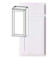 Hudson - 9" x 36" Wall Cabinet, 1 Door, 2 Shelves in White HWH-W0936